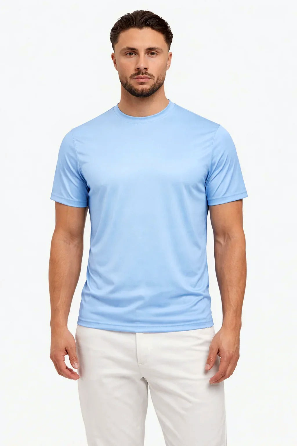 shiny essential shirt sky blue