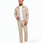 TECH SUIT | BEIGE - volledige outfit met witte sneakers
