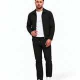 TECH SUIT | BLACK - volledige outfit met witte sneakers