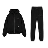 ZIPPER HOODIE TRACKSUIT BLACK